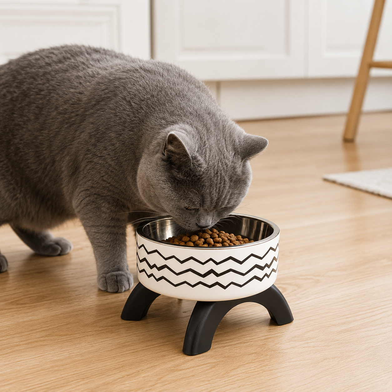 Stainless Steel Pet Feeding Bowl with Non-Slip Base for Cats and Small Dogs