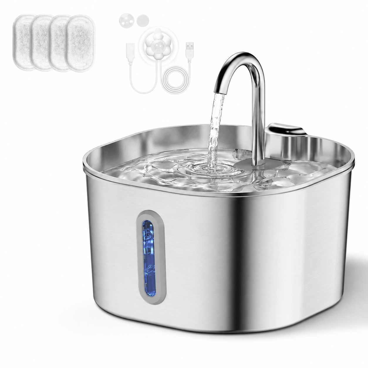 Automatic 2.2L Pet Water Fountain with Circulating Filter for Cats and Small Dogs