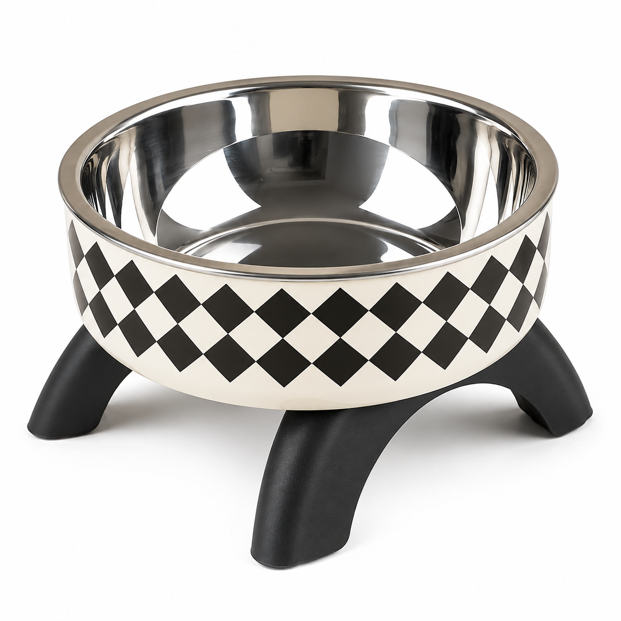 Rounded Stainless Steel Pet Food and Water Bowl for Cats and Small Dogs