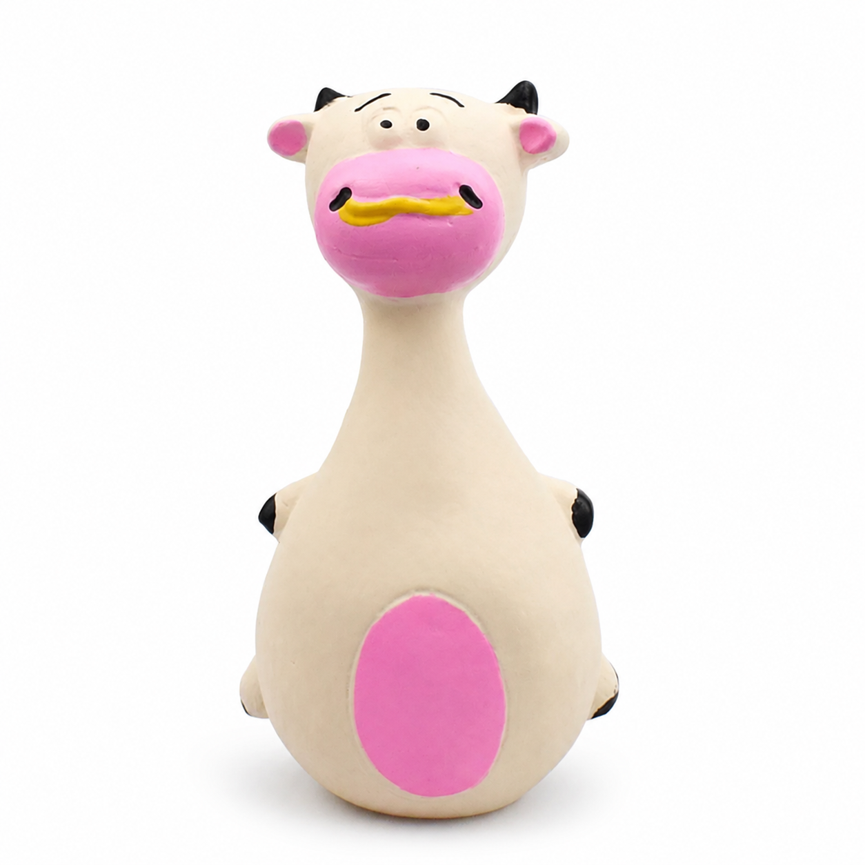 Durable Cartoon Rubber Dog Toy with Built-In Squeaker for Everyday Interactive Play