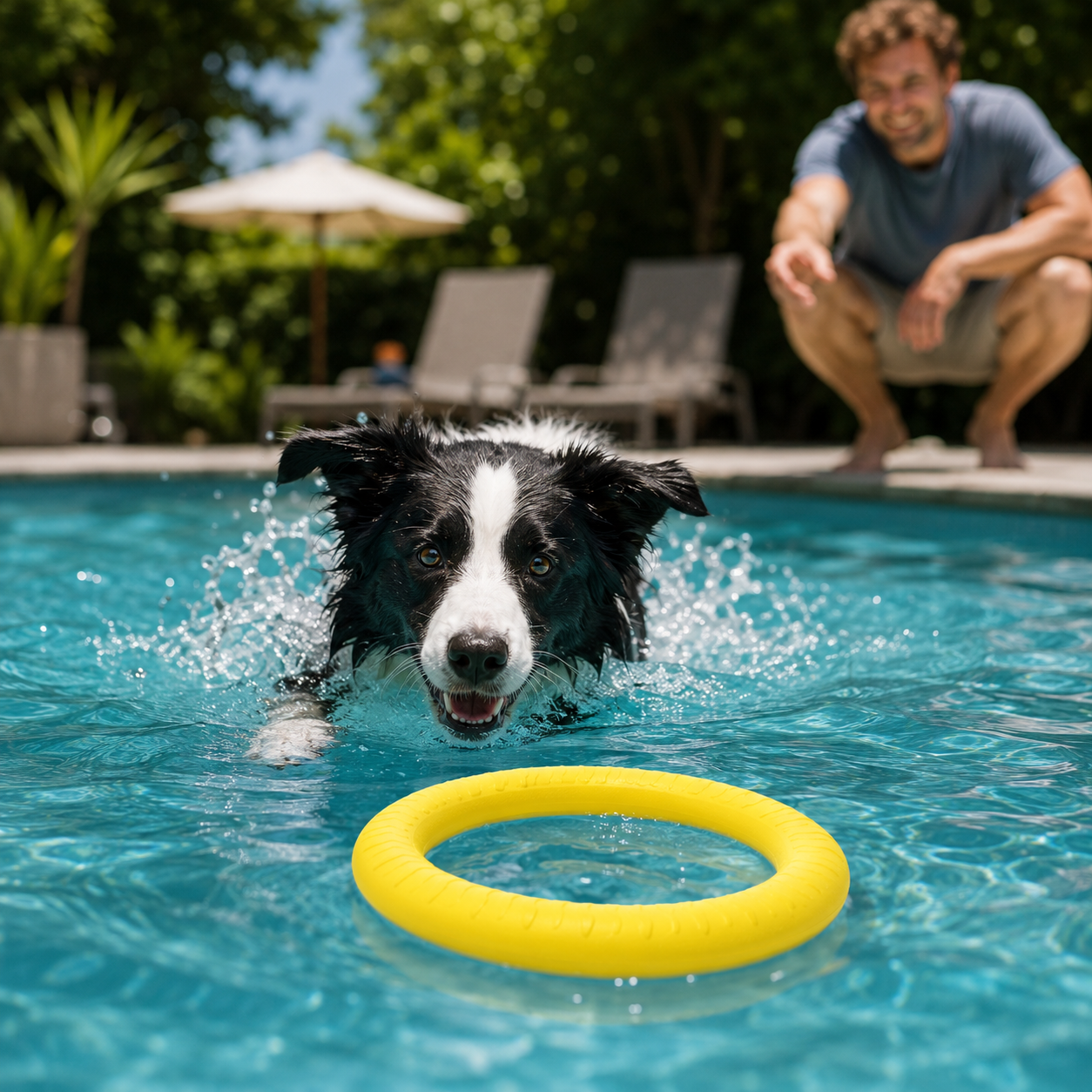 Floating EVA Dog Fetch Ring for Throwing, Catching and Active Play