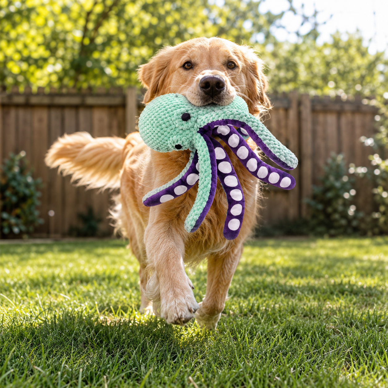 Multi-Texture Octopus Dog Toy with Sound Feature for Interactive Pet Play