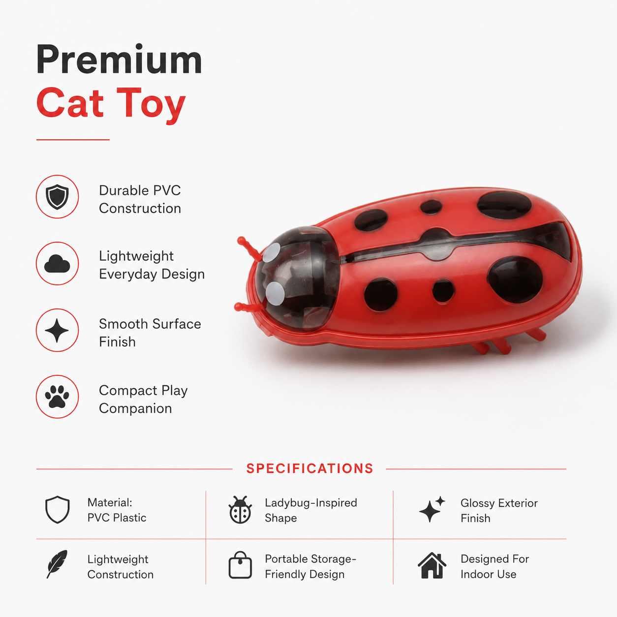 Automatic Vibrating Insect Cat Toy for Interactive Hunting and Active Play