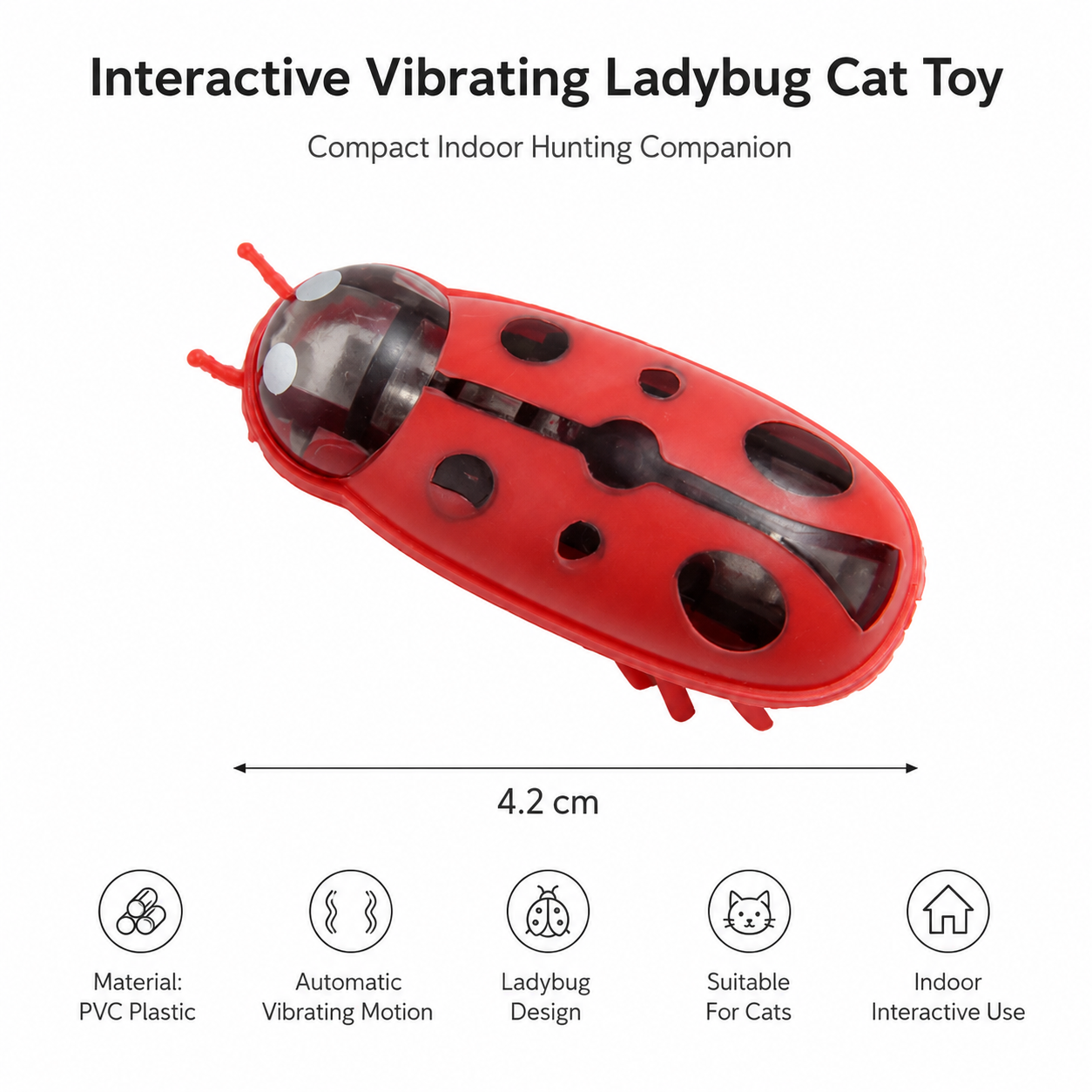 Automatic Vibrating Insect Cat Toy for Interactive Hunting and Active Play