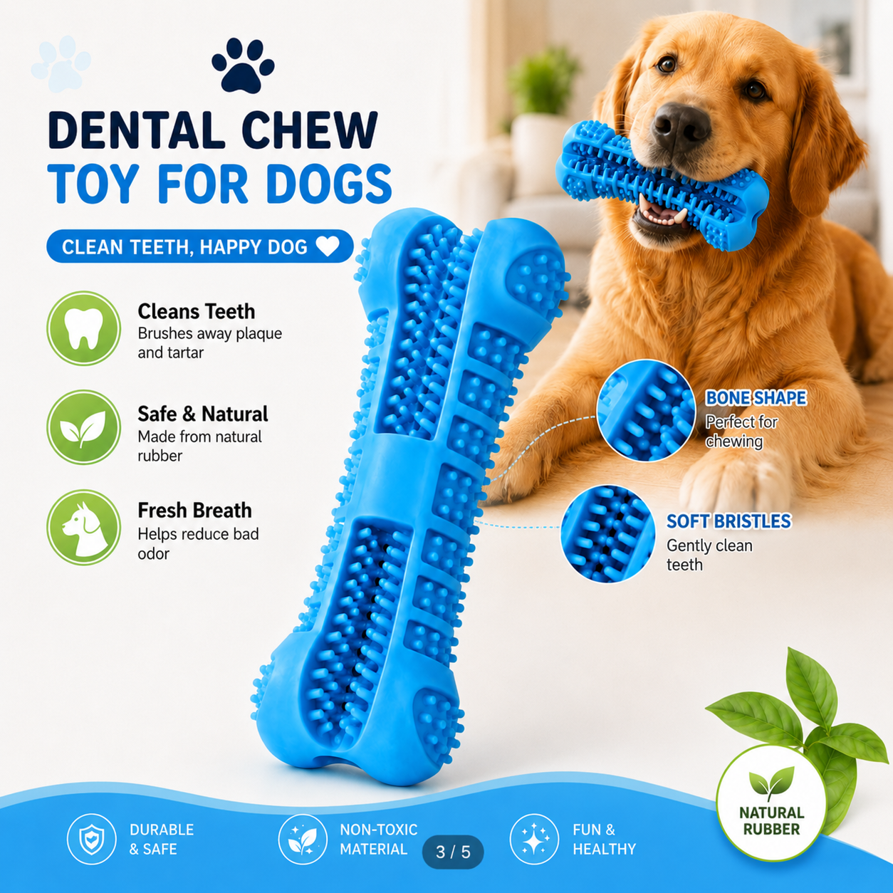 Soft Rubber Dog Toothbrush Toy