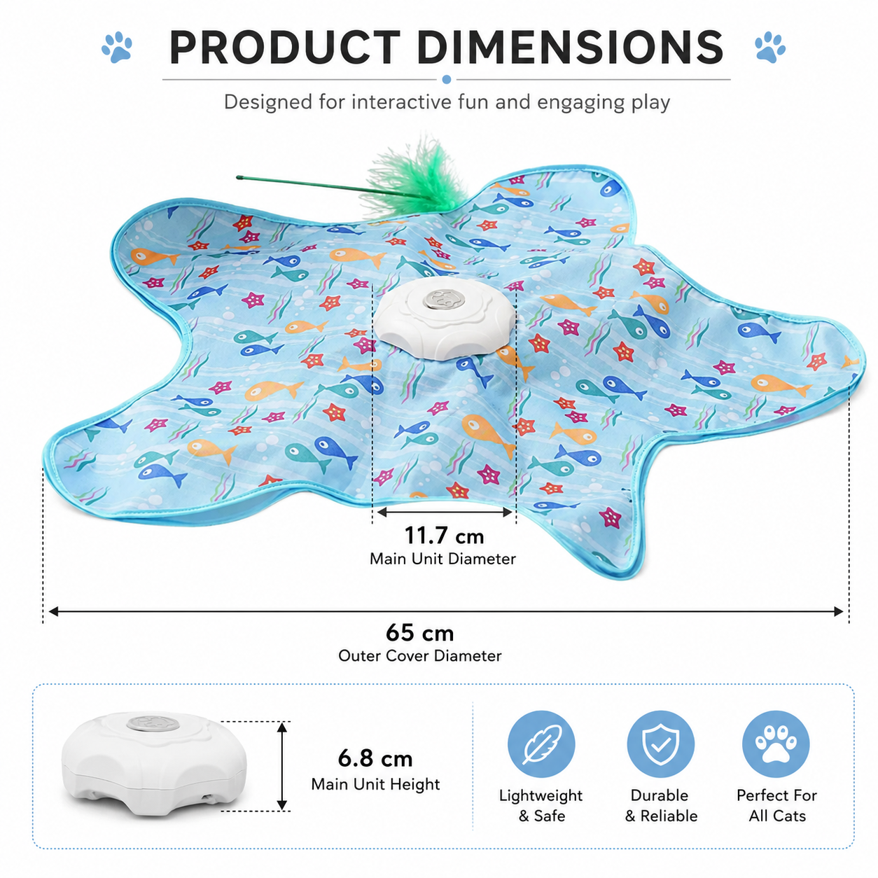 Smart Interactive Cat Teaser Toy with Hidden Moving Wand for Indoor Cats