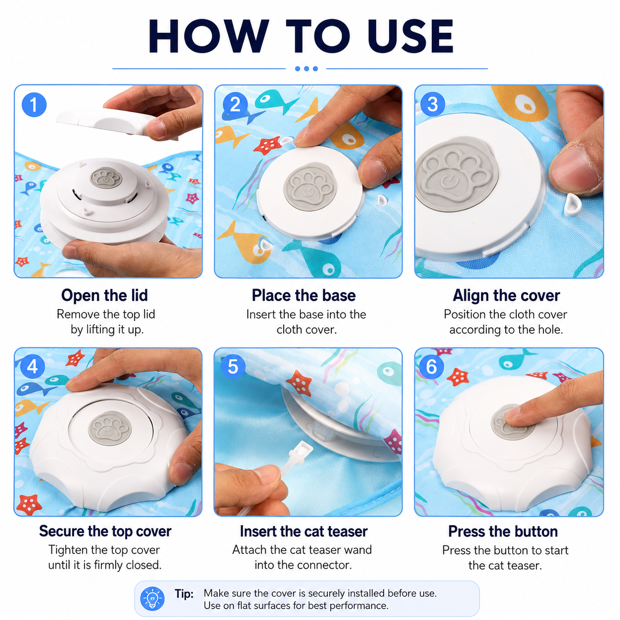 Smart Interactive Cat Teaser Toy with Hidden Moving Wand for Indoor Cats