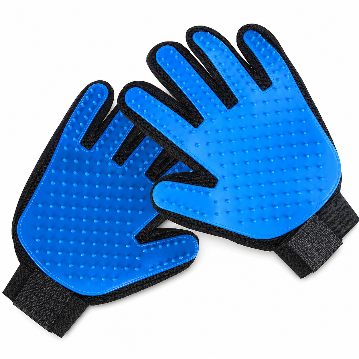 Reusable Silicone Pet Grooming Gloves for Dogs and Cats Deshedding and Cleaning - Blue