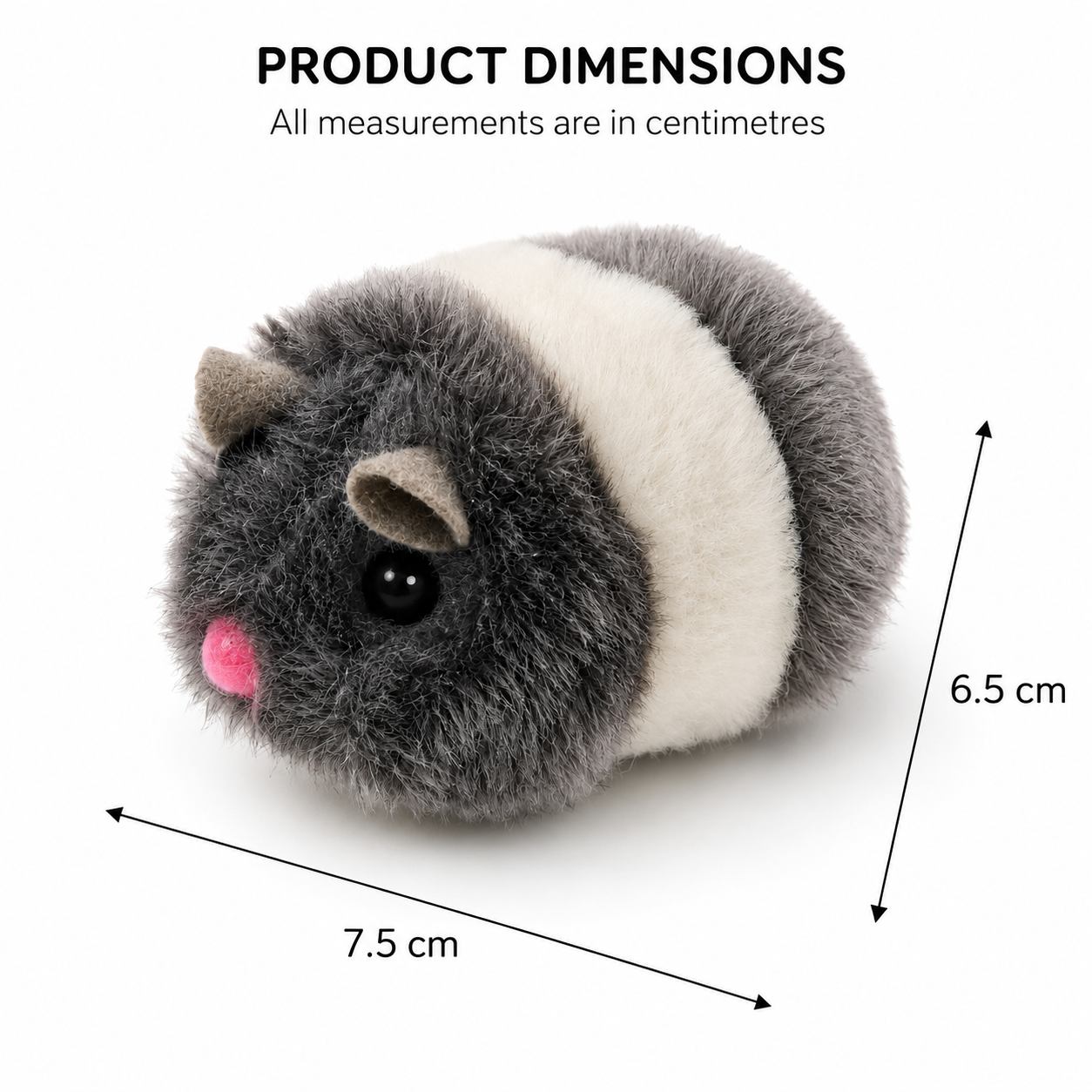 Mechanical Plush Mouse Cat Toy Wind-Up Interactive Toy for Indoor Cats - Black