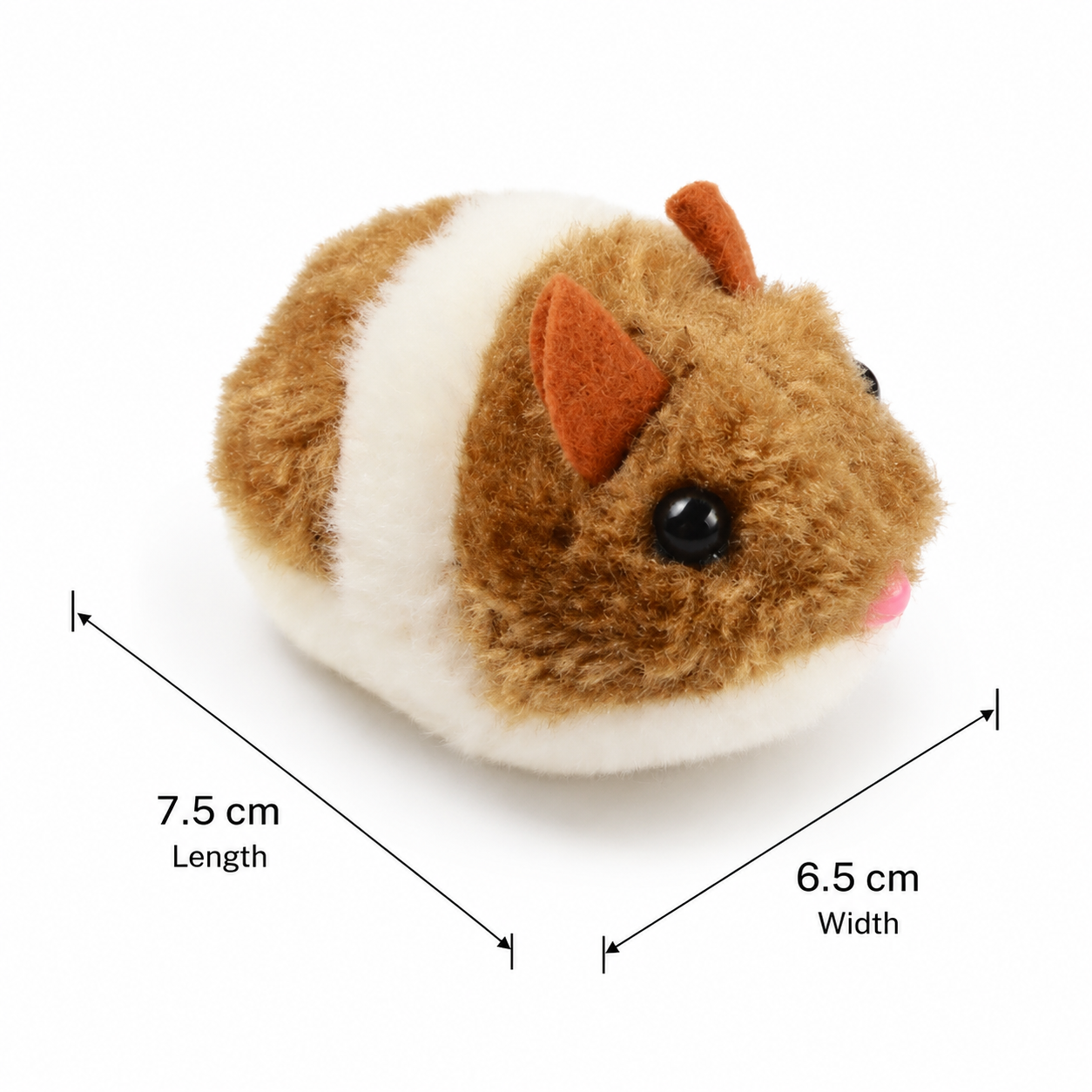 Mechanical Wind-Up Plush Mouse Interactive Chasing Toy for Indoor Cats - Brown