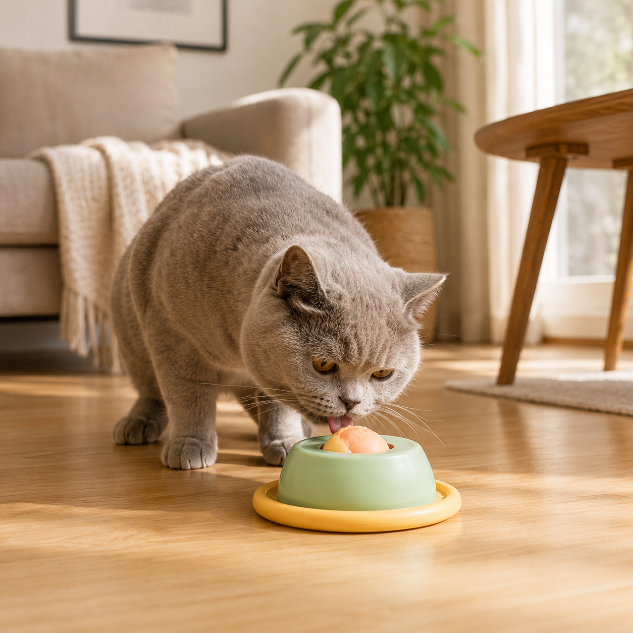 Rotating Cat Licking Toy Slow Feeder Interactive Cat Toy - Green