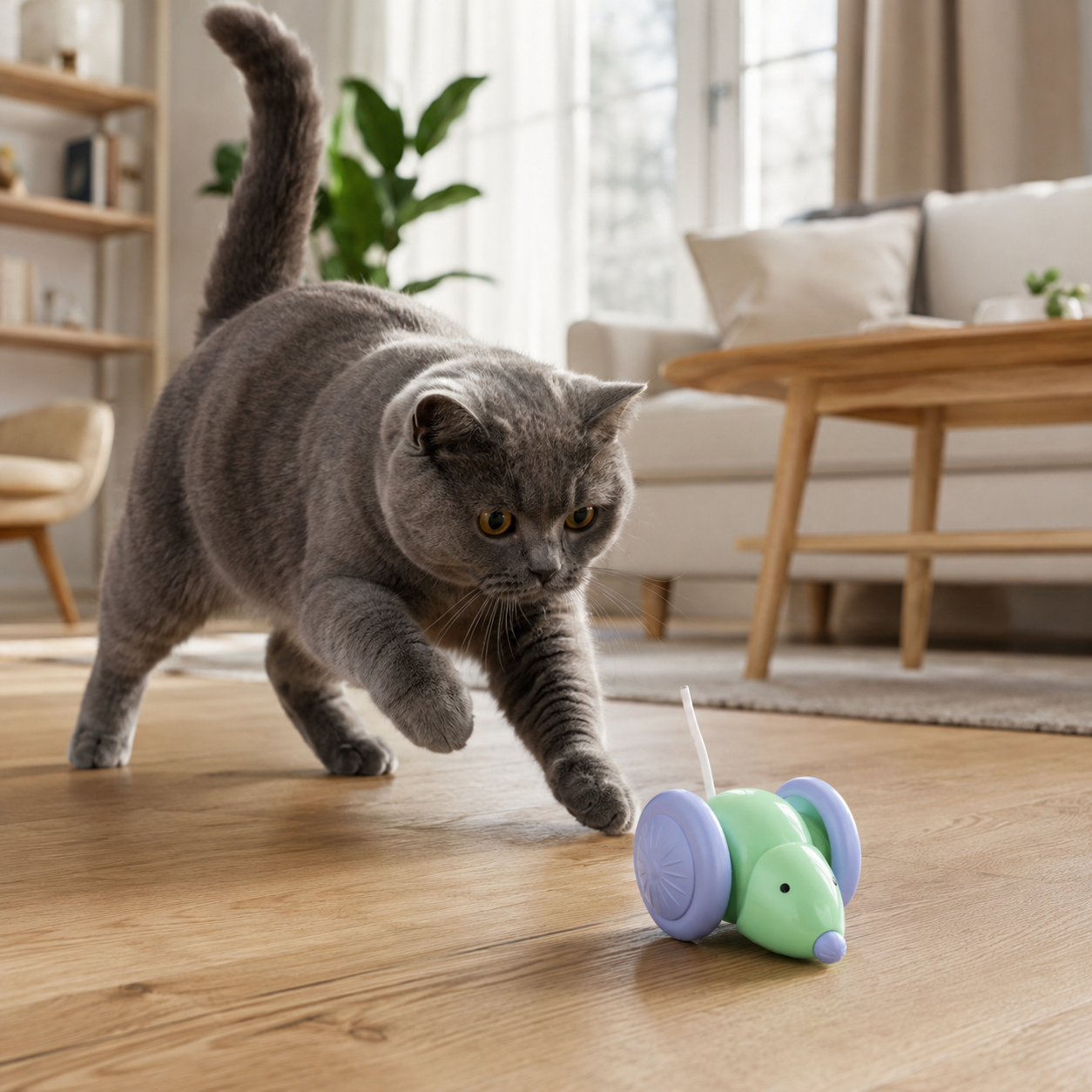 Rechargeable Interactive Mouse Cat Toy with Automatic Obstacle Avoidance