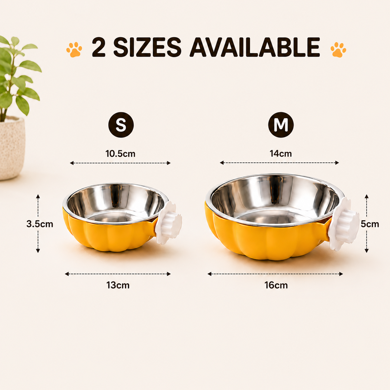 Pet Hanging Food Bowl for Rabbits Hamsters Birds and Cats - Yellow