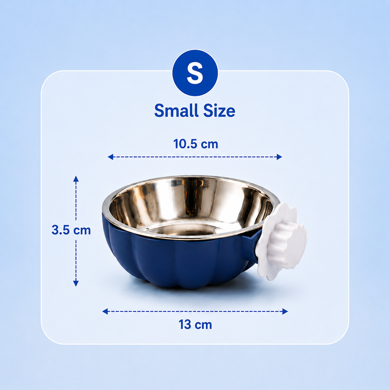 Hanging Pet Feeding Bowl Food and Water Dish for Small Pets - Blue