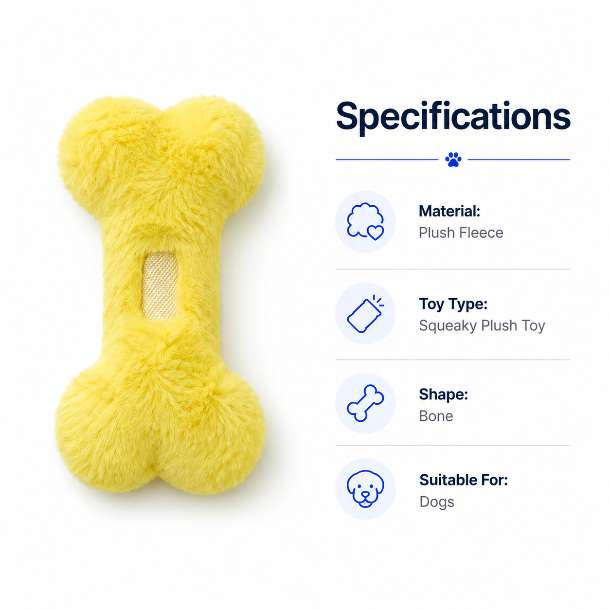 Plush Squeaky Dog Bone Interactive Toy for Puppies and Dogs