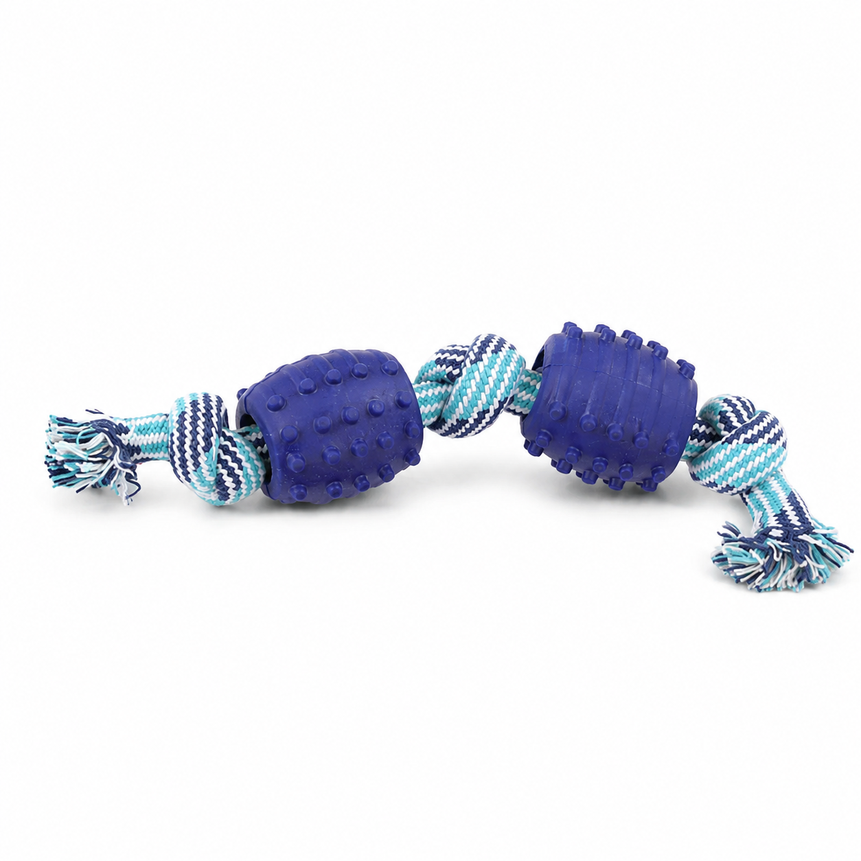 Heavy Duty Cotton Rope Interactive Fetch Tug and Chew Toy - Blue