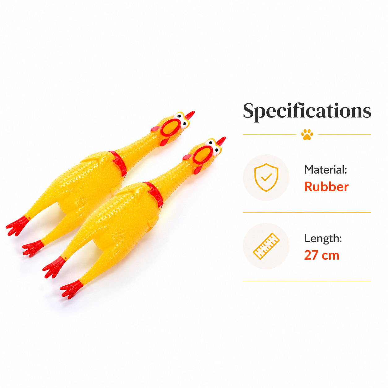 Funny Squeaky Chicken Dog Toy Durable Rubber Interactive Pet Toy