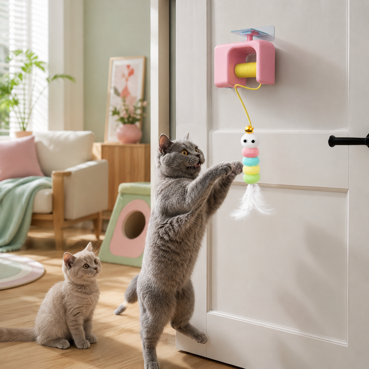 Automatic Hanging Cat Toy Rechargeable Interactive Door Teaser for Cats