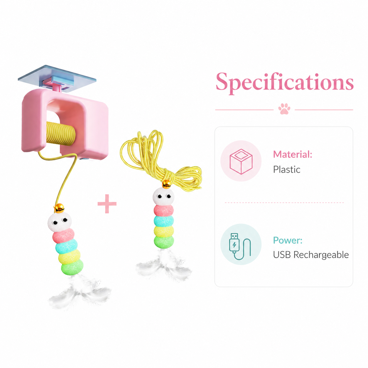 Automatic Hanging Cat Toy Rechargeable Interactive Door Teaser for Cats