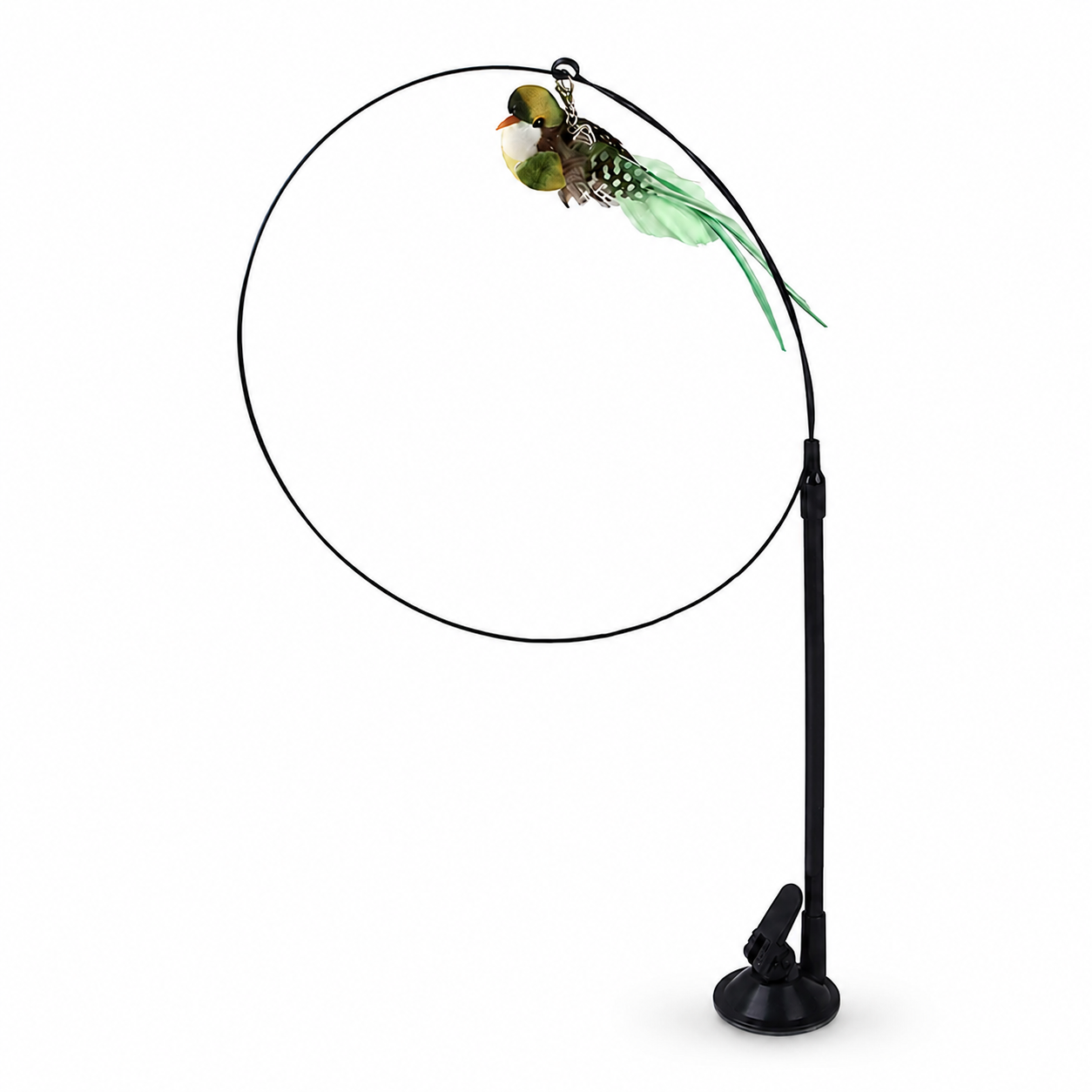 Feather Cat Toy with Suction Base Interactive Teaser Wand for Cats