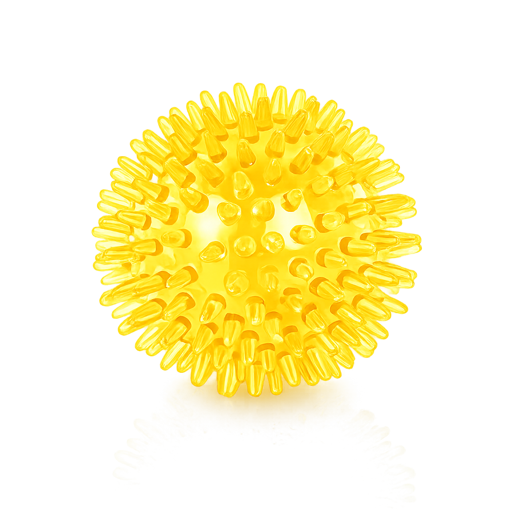 Interactive TPR Pet Ball Toy for Dogs and Puppies with Sound Effect - Yellow