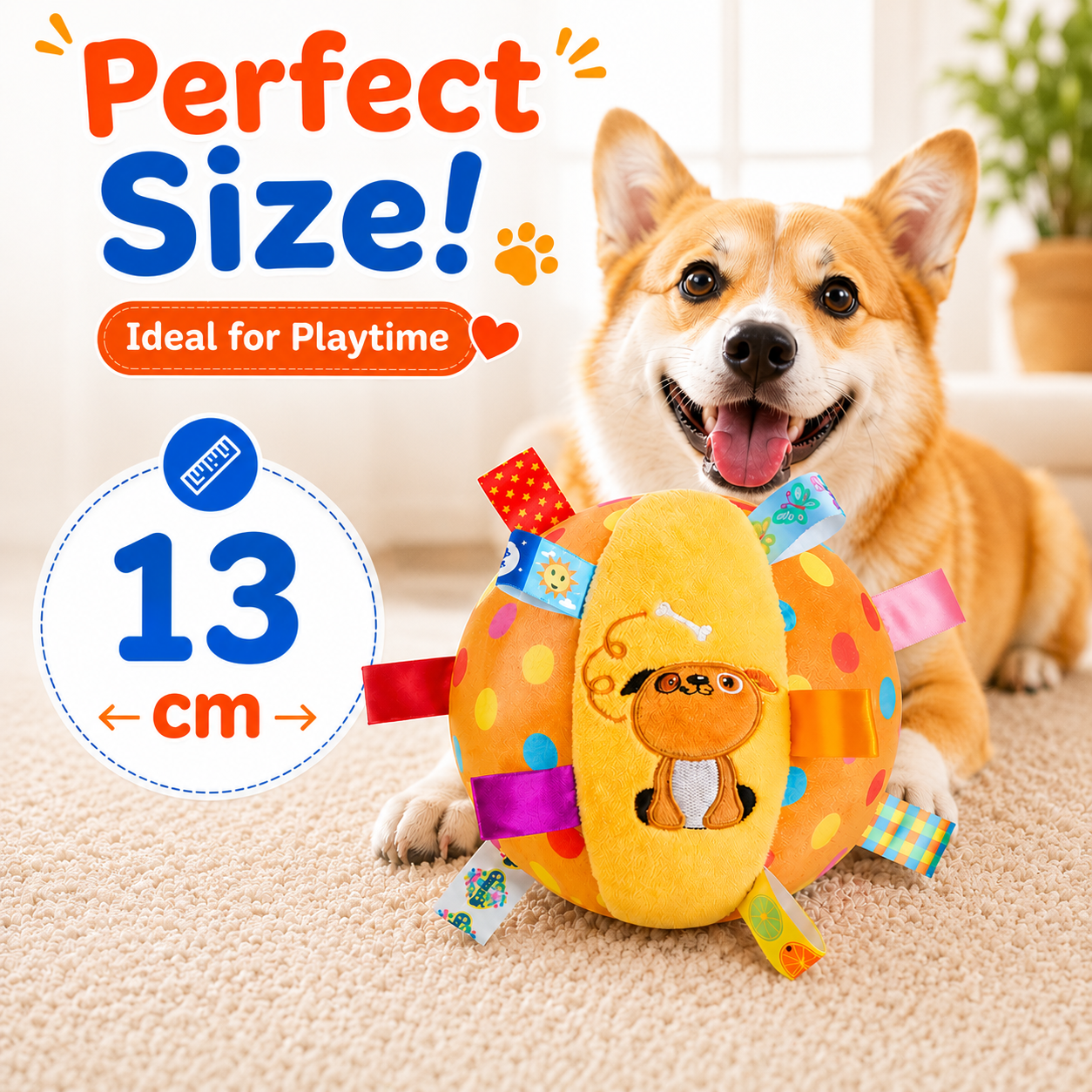 Interactive Ball Dog Toy with Handles