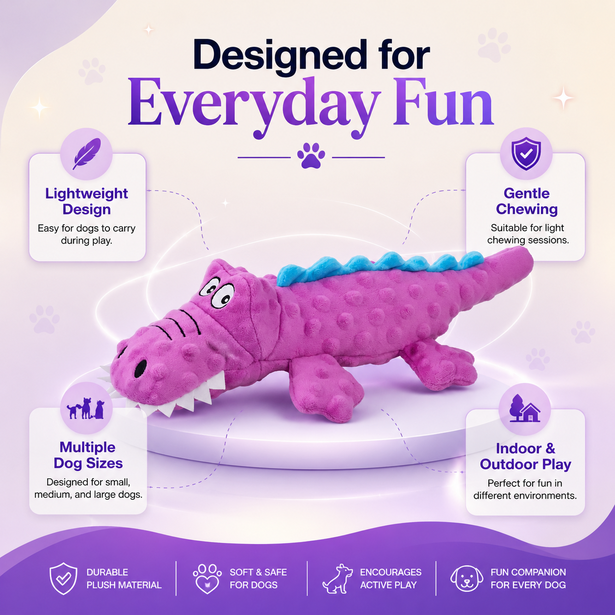 Soft Plush Octopus Squeaky Dog Toy for Interactive Chew and Play