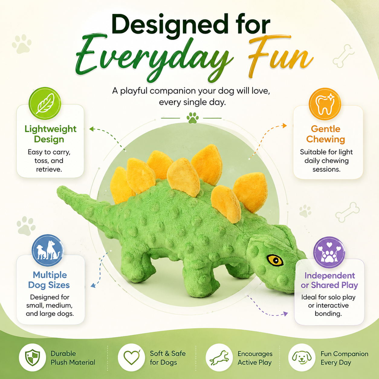 Soft Plush Octopus Dog Toy with Built In Squeaker for Interactive Play