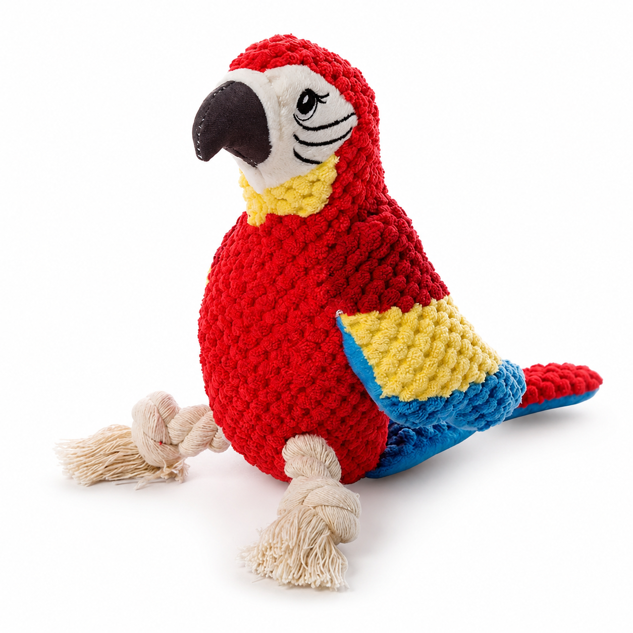 Plush Parrot Chew and Fetch Dog Toy with Squeaker for Everyday Play