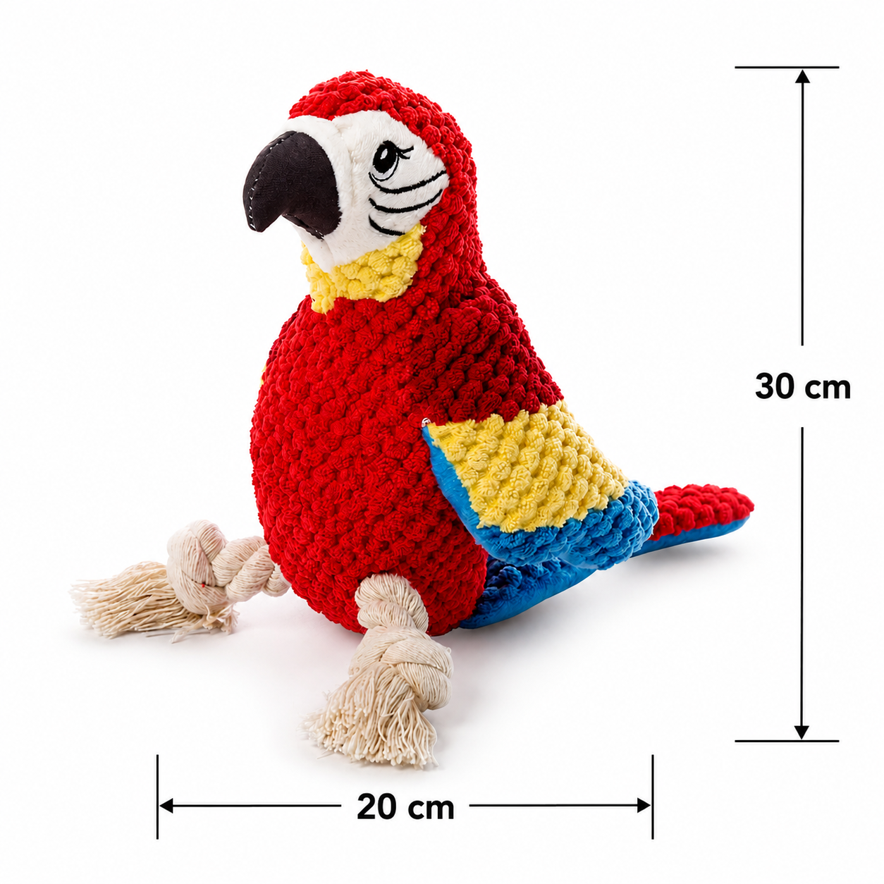Plush Parrot Chew and Fetch Dog Toy with Squeaker for Everyday Play