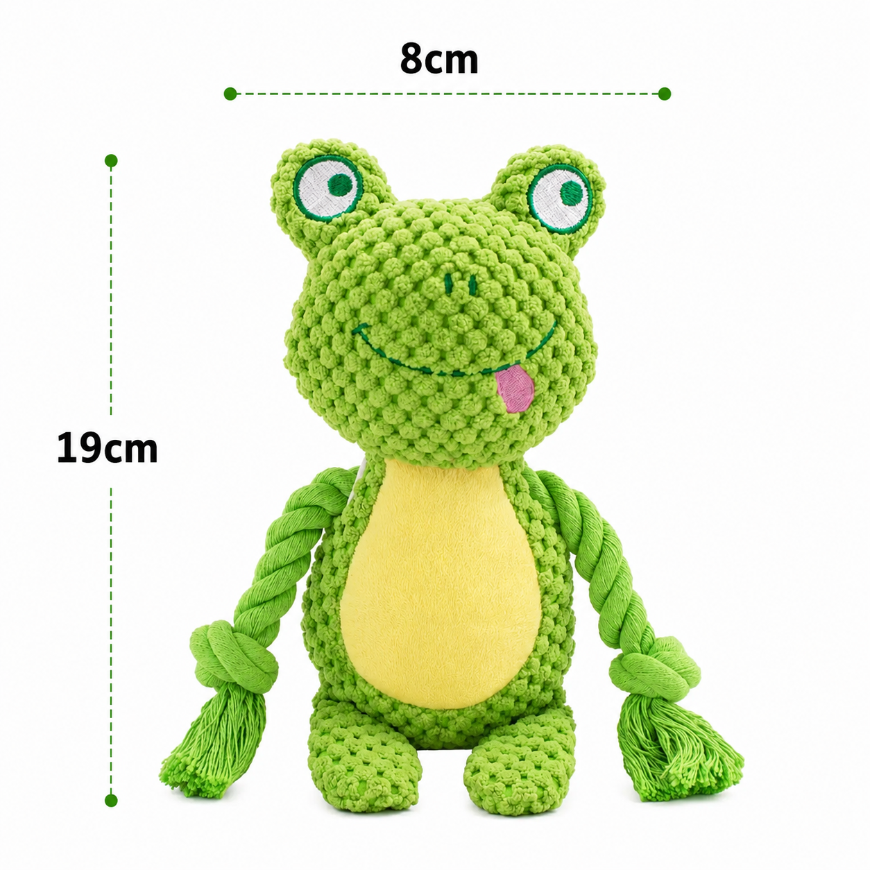 Frog Plush Dog Toy with Squeaker for Small Dogs