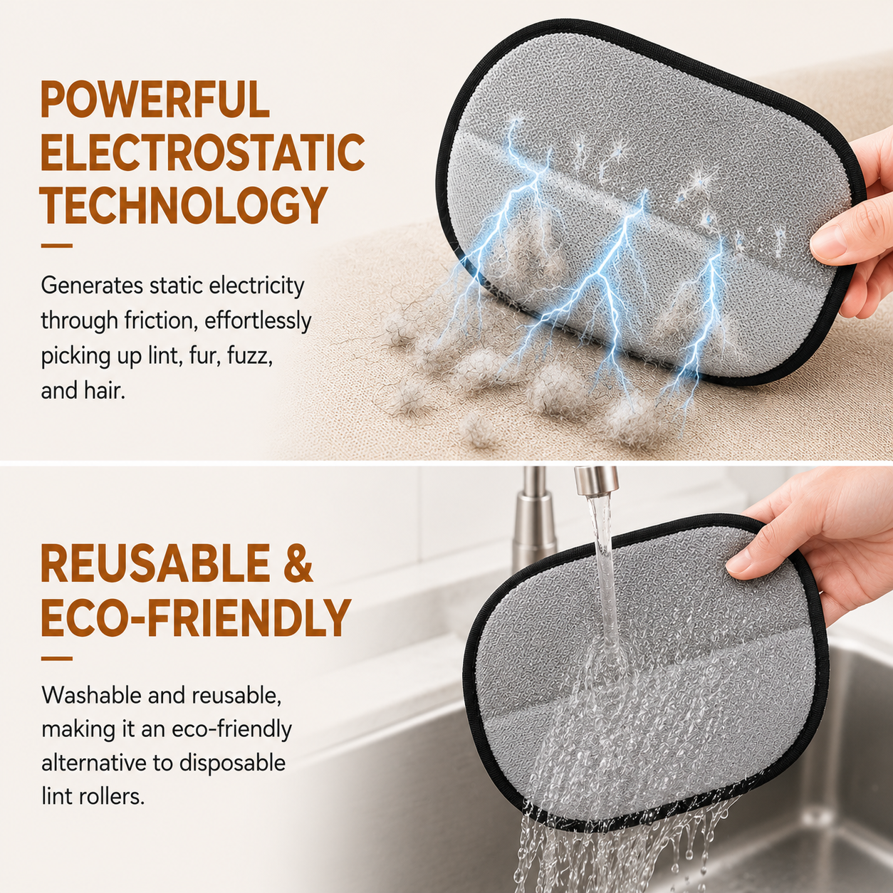 Electrostatic Pet Hair Removal Glove for Furniture Clothing and Pets
