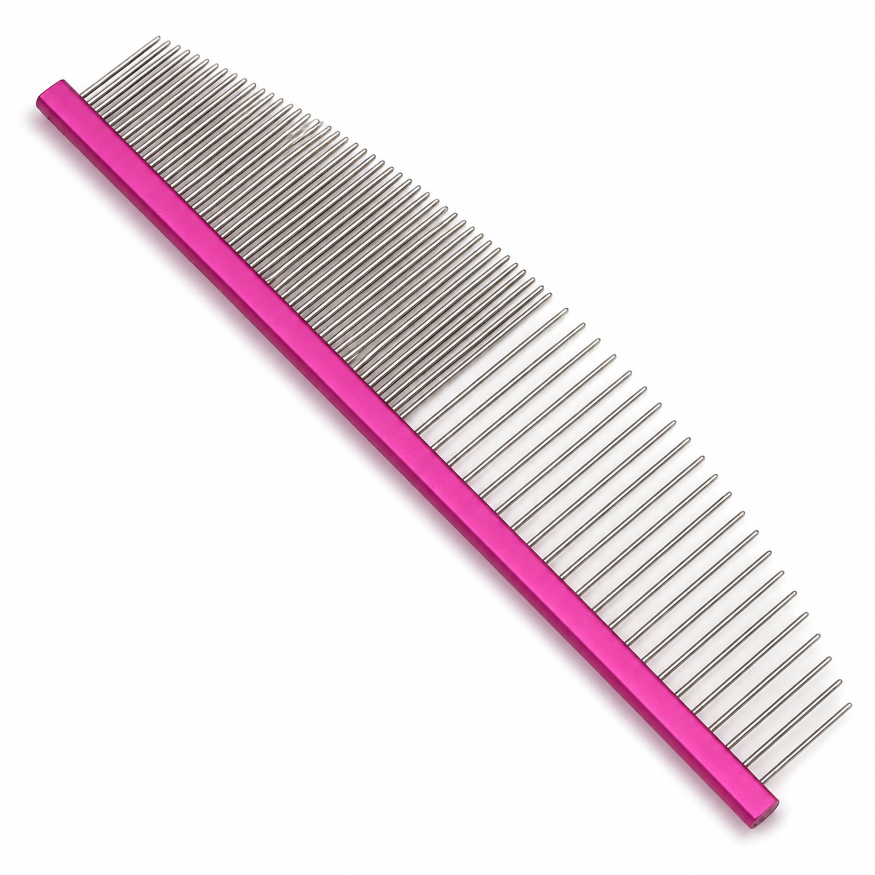 Heavy Duty Stainless Steel Pet Comb for Coat Care and Hair Maintenance - Pink