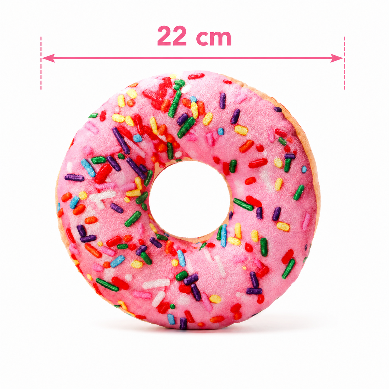 Plush Donut Dog Toy Interactive Squeaky Chew Toy for Small to Large Dogs