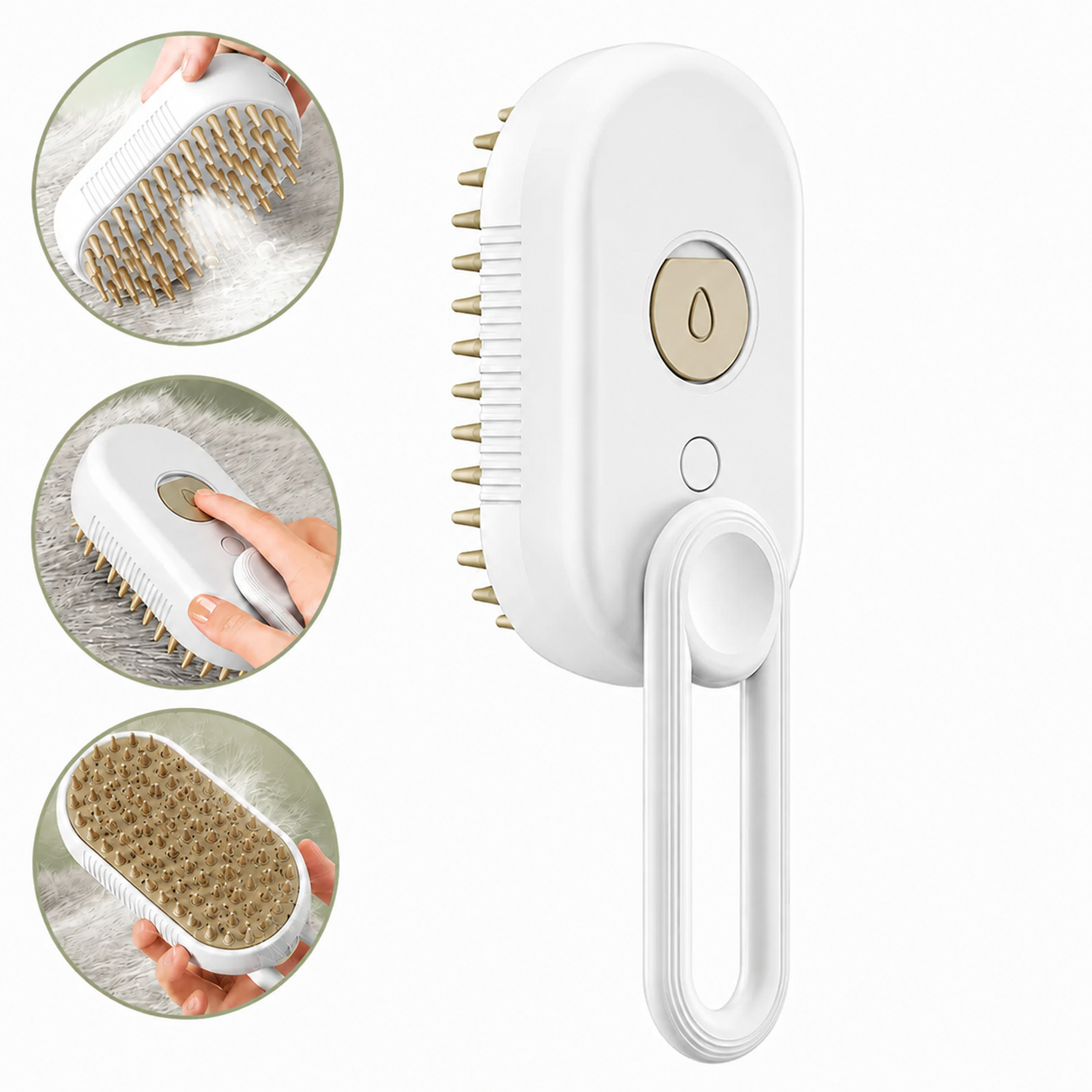 3-in-1 Pet Steam Brush Rechargeable Spray Brush for Cats and Dogs