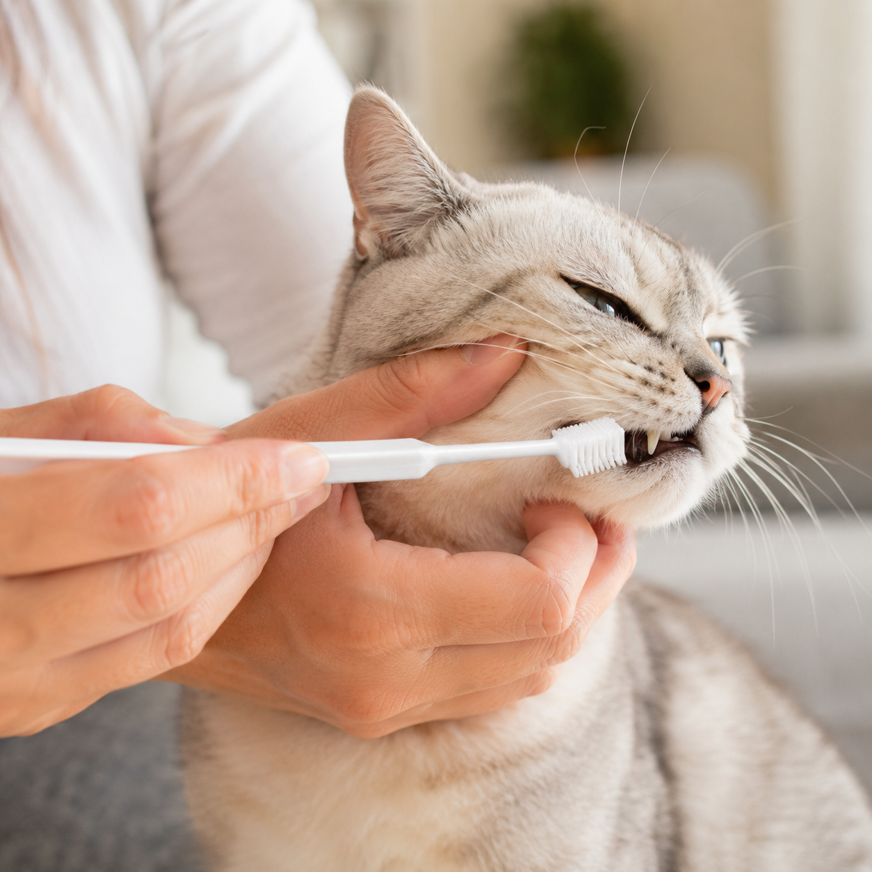 Soft Bristle Pet Toothbrush for Cats and Small Pets Oral Care Grooming Tool