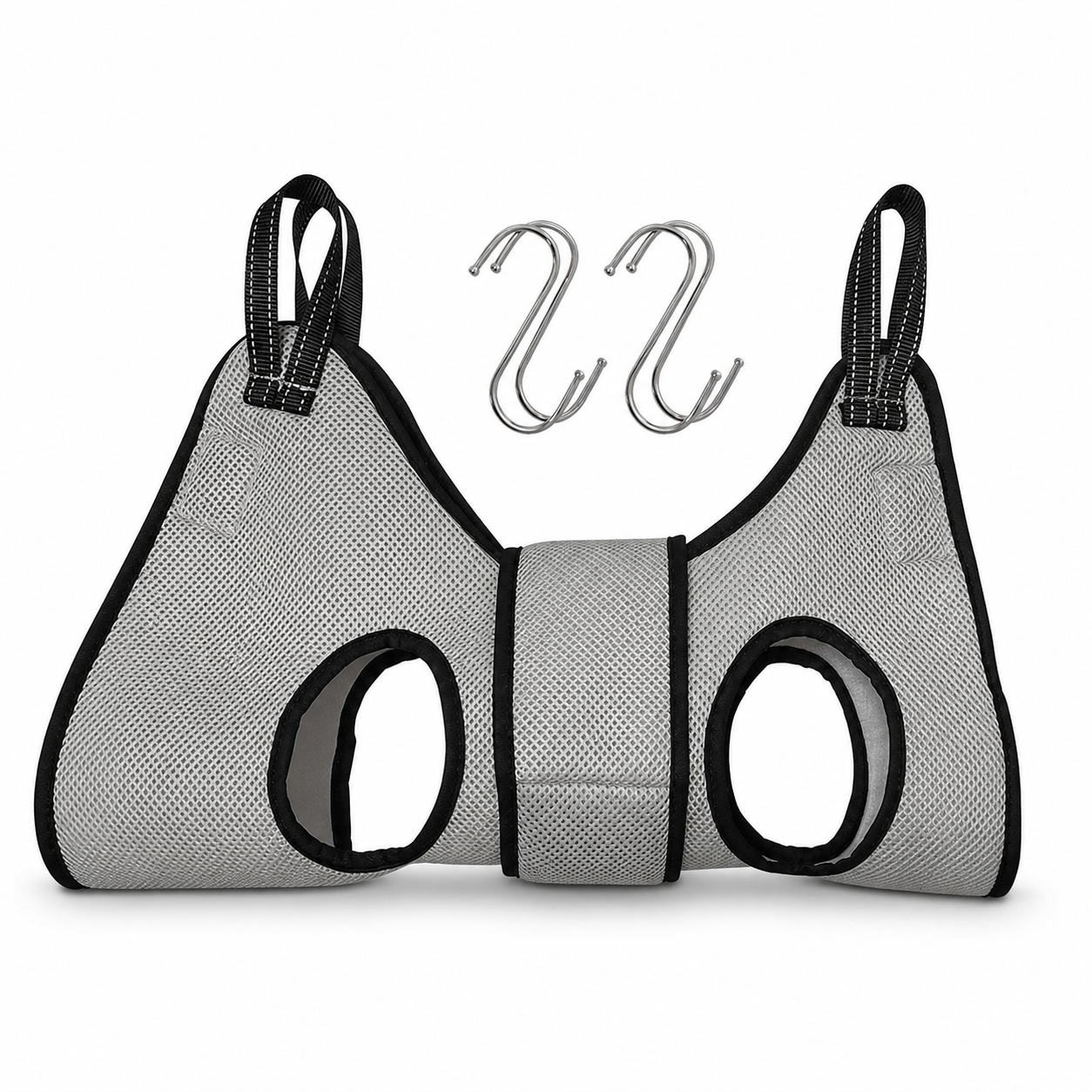 Adjustable Pet Grooming Hammock for Cats and Small Dogs - Grey