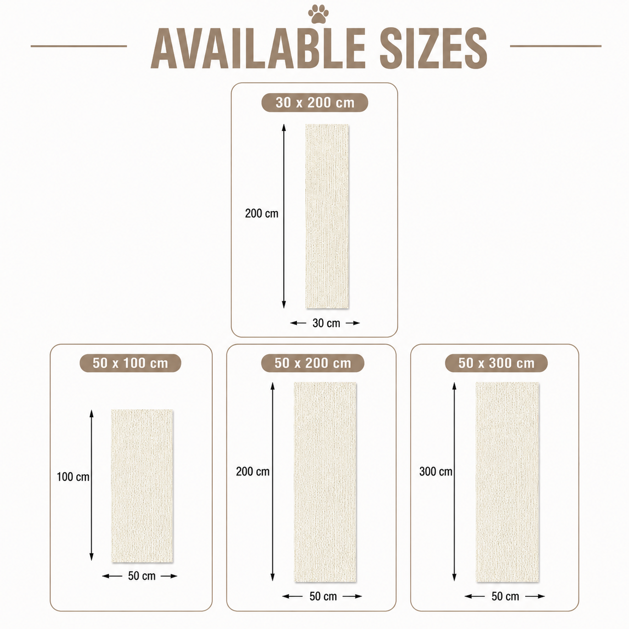 Cat Scratching Mat Self Adhesive Trimmable Carpet Protector for Sofa Walls Floors - White