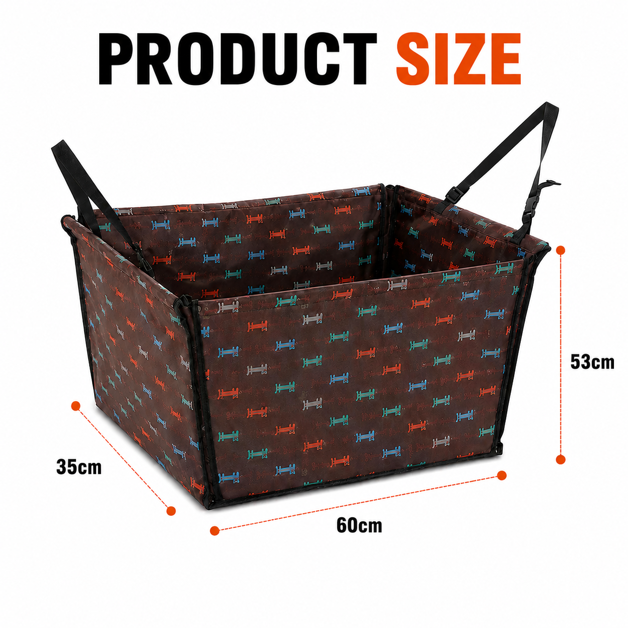 Foldable Pet Travel Hammock and Seat Protector Mat for Dogs and Cats - Brown