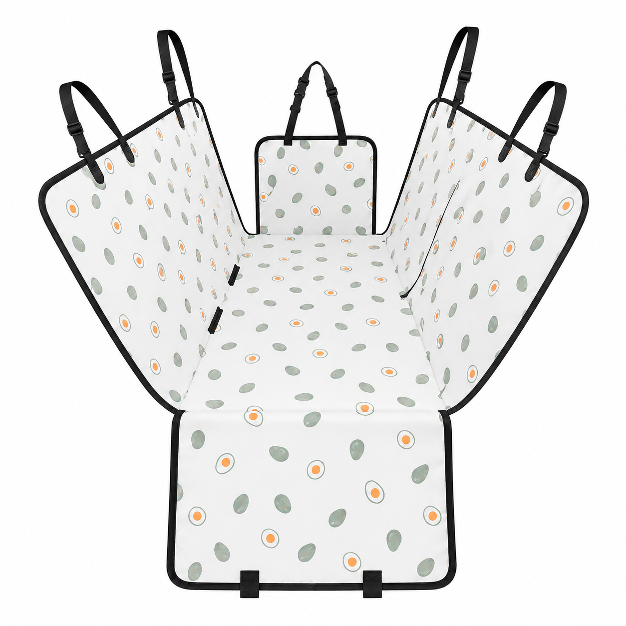 Waterproof Pet Travel Hammock Rear Seat Cover for Small Medium and Large Dogs - White