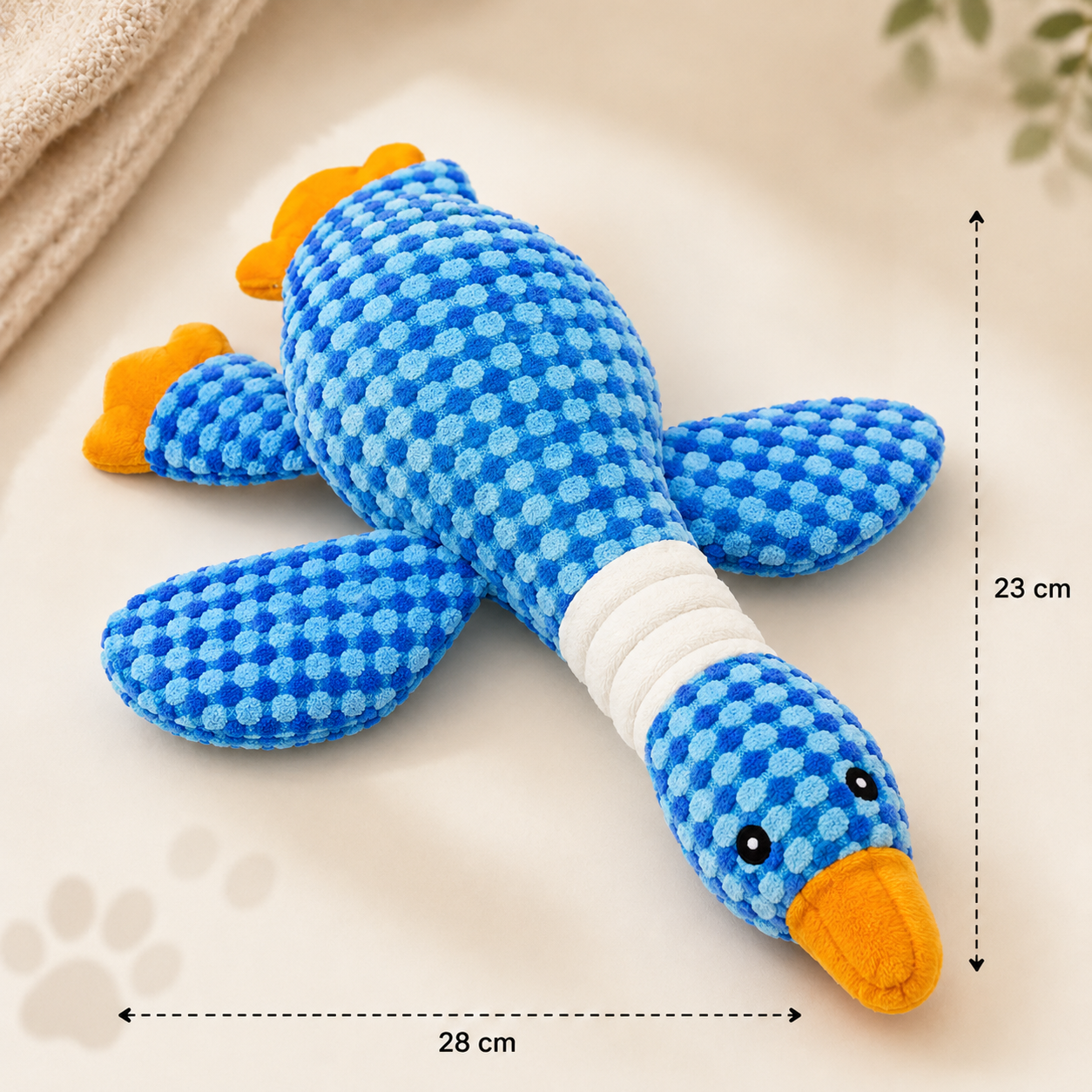 Interactive Goose Plush Dog Toy - Blue