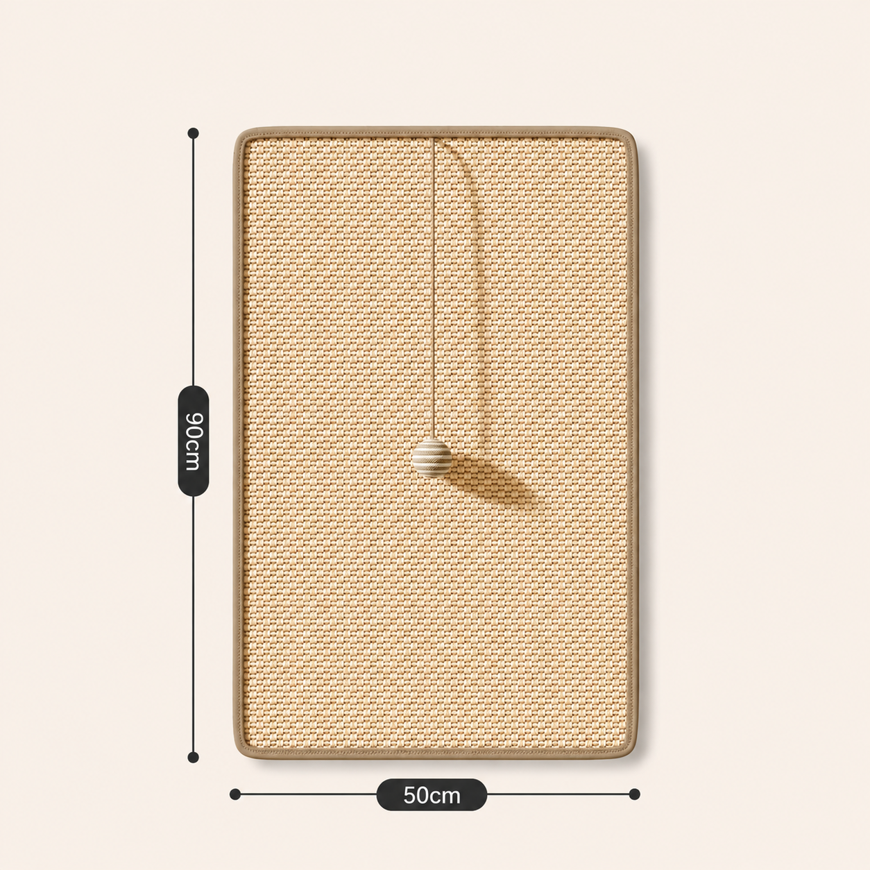 Cat Sisal Scratching Pad Anti Scratch Furniture Protector Mat With Ball 50x90cm