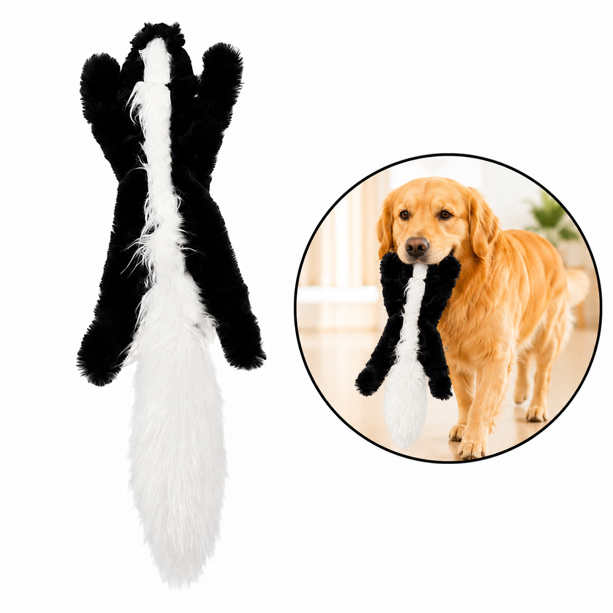 Skunk Plush Dog Toy with Squeakers 45cm