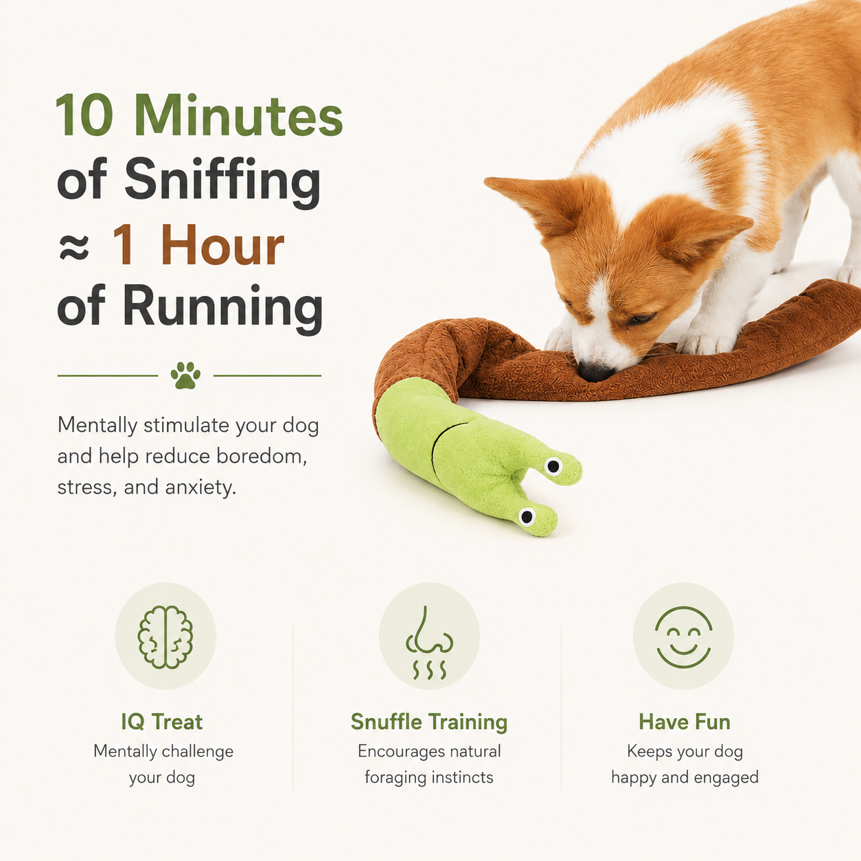 Plush Sniffing Puzzle Snail Toy for Dogs and Cats