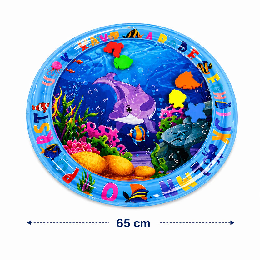 Round Cat Sensory Water Mat Interactive Cooling Play Pad for Indoor Pets