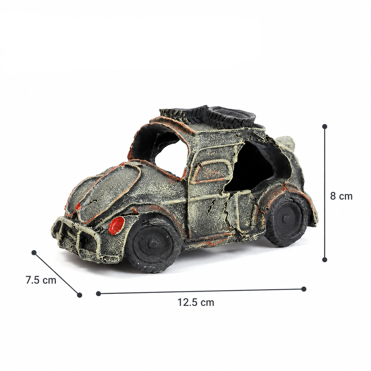 Resin Car Wreck Aquarium Ornament