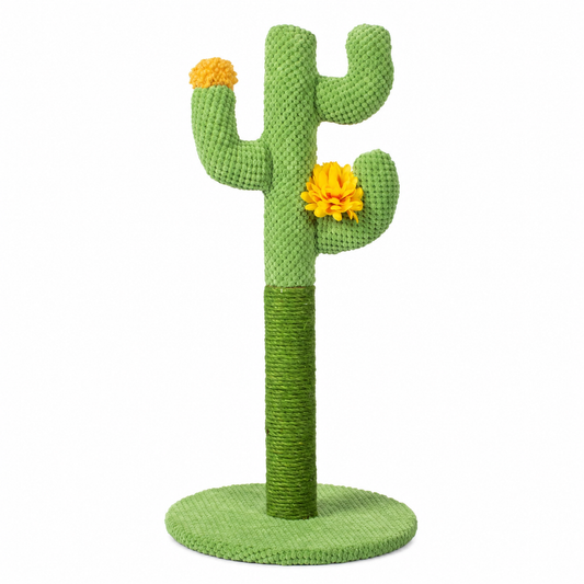 Cactus Cat Scratching Post with Sisal Rope and Plush Base