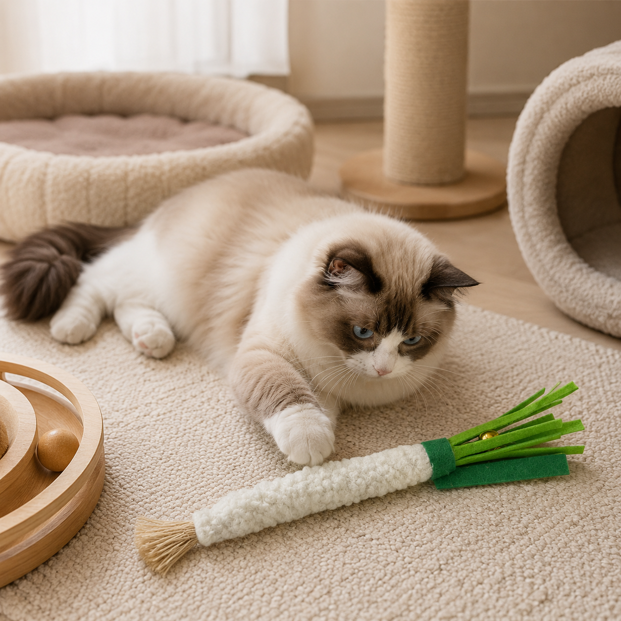 Soft Catnip Cat Toy with Built-In Bell for Playtime and Indoor Enrichment
