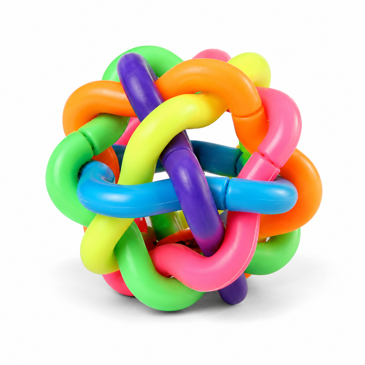 Colourful Dog Ball Toy with Bell for Interactive Fetch and Everyday Play
