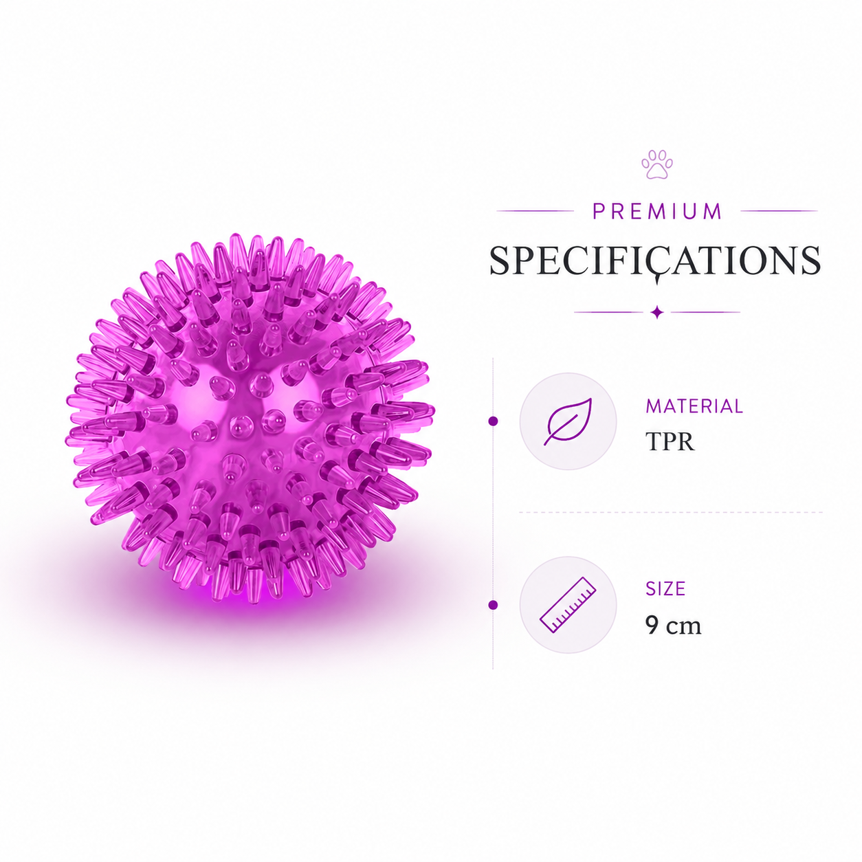 Multi-Size Interactive Pet Ball Toy for Dogs Chew Fetch and Play - Purple